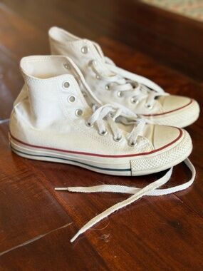 White Converse hi-tops